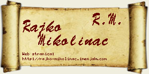 Rajko Mikolinac vizit kartica